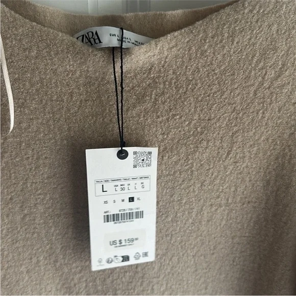 New ZARA Long Sleeve Bouclé Wool Dress ZW Collection - Picture 6 of 8